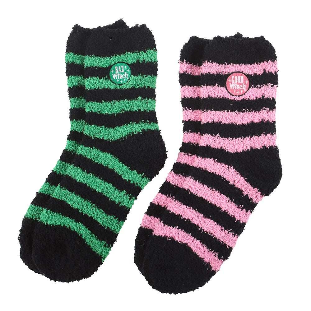 Something Different - Set of 2 Good Witch and Bad Witch Fluffy Socken - Mehrfarben